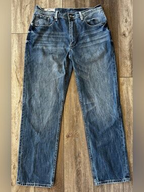 Stetson Men's Denim 1520 Fit Standard Straight Leg Jean 35x34 Mid-Rise Hand Sand